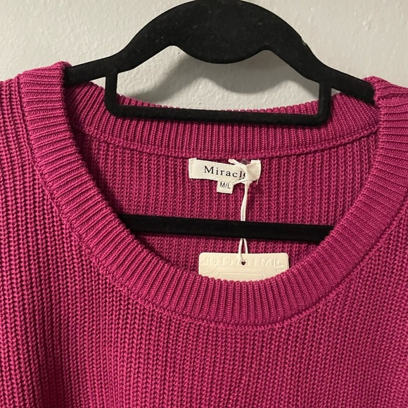 NWT Miracle Cotton Crewneck Sweater - Rich Magenta. Size M/L - Picture 5 of 7